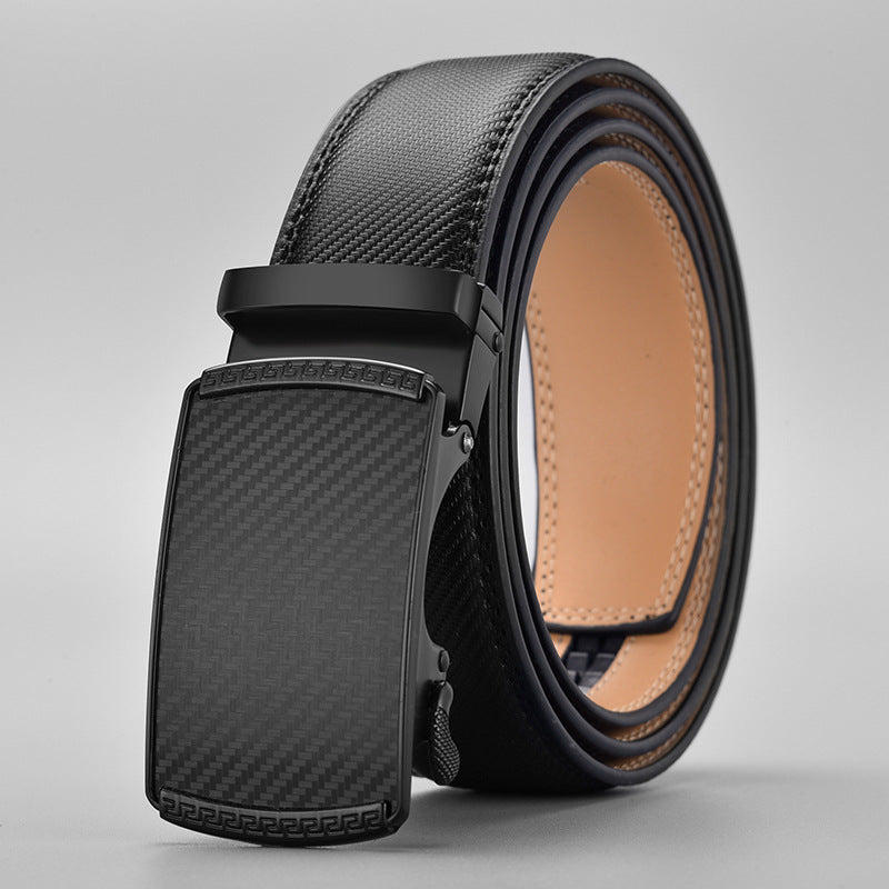 Two-layer Leather Automatic Buckle Belt