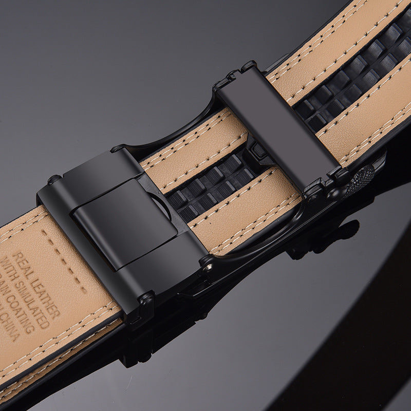 Two-layer Leather Automatic Buckle Belt