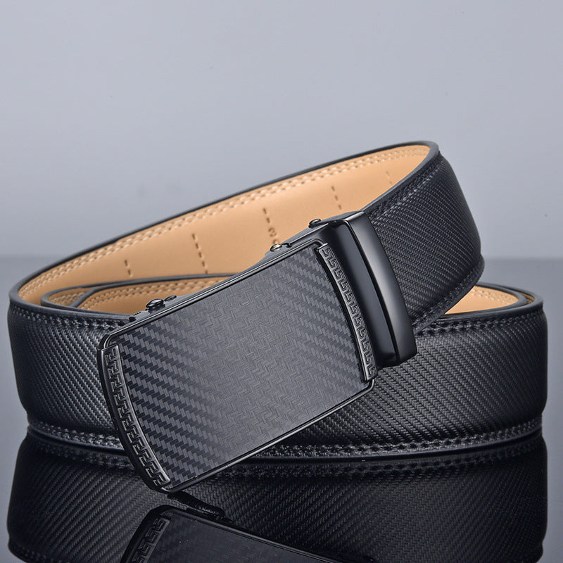 Two-layer Leather Automatic Buckle Belt
