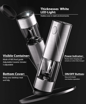 Premium AutoSpice Salt & Pepper Grinder - Buy 1 Get 1 Free