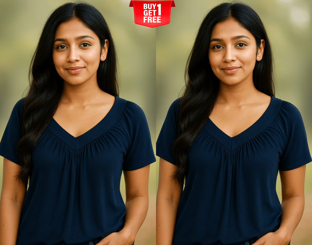 ✨Women's Casual Short Sleeve V Neck Basic T-shirts Buy 1 Get 1