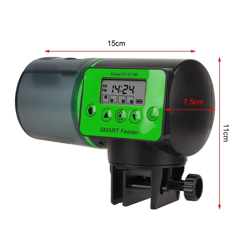LZJV Smart Automatic Fish Feeder — 200 g Drum