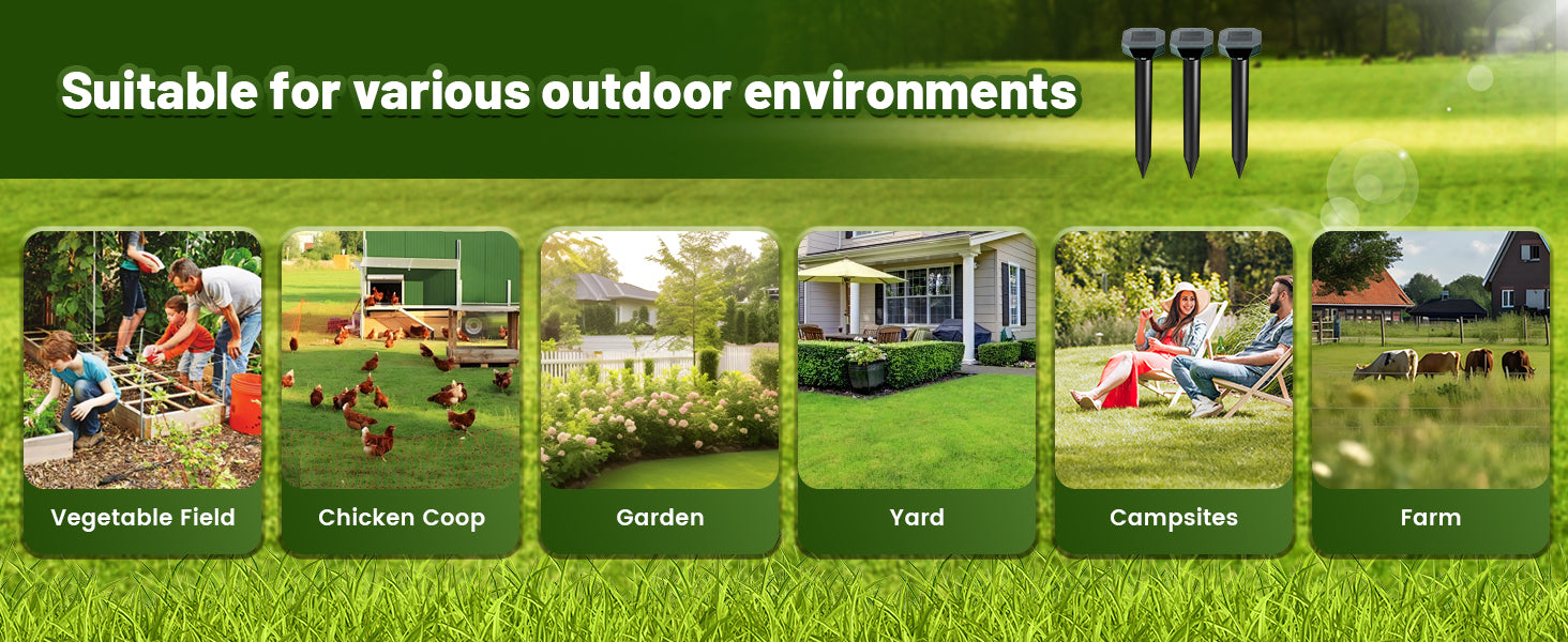 Mole & Rabbit Repellent Solar Powered PACK OF 6