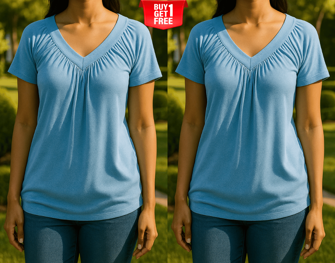 ✨Women's Casual Short Sleeve V Neck Basic T-shirts Buy 1 Get 1