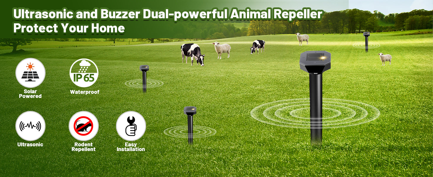 Mole & Rabbit Repellent Solar Powered PACK OF 6