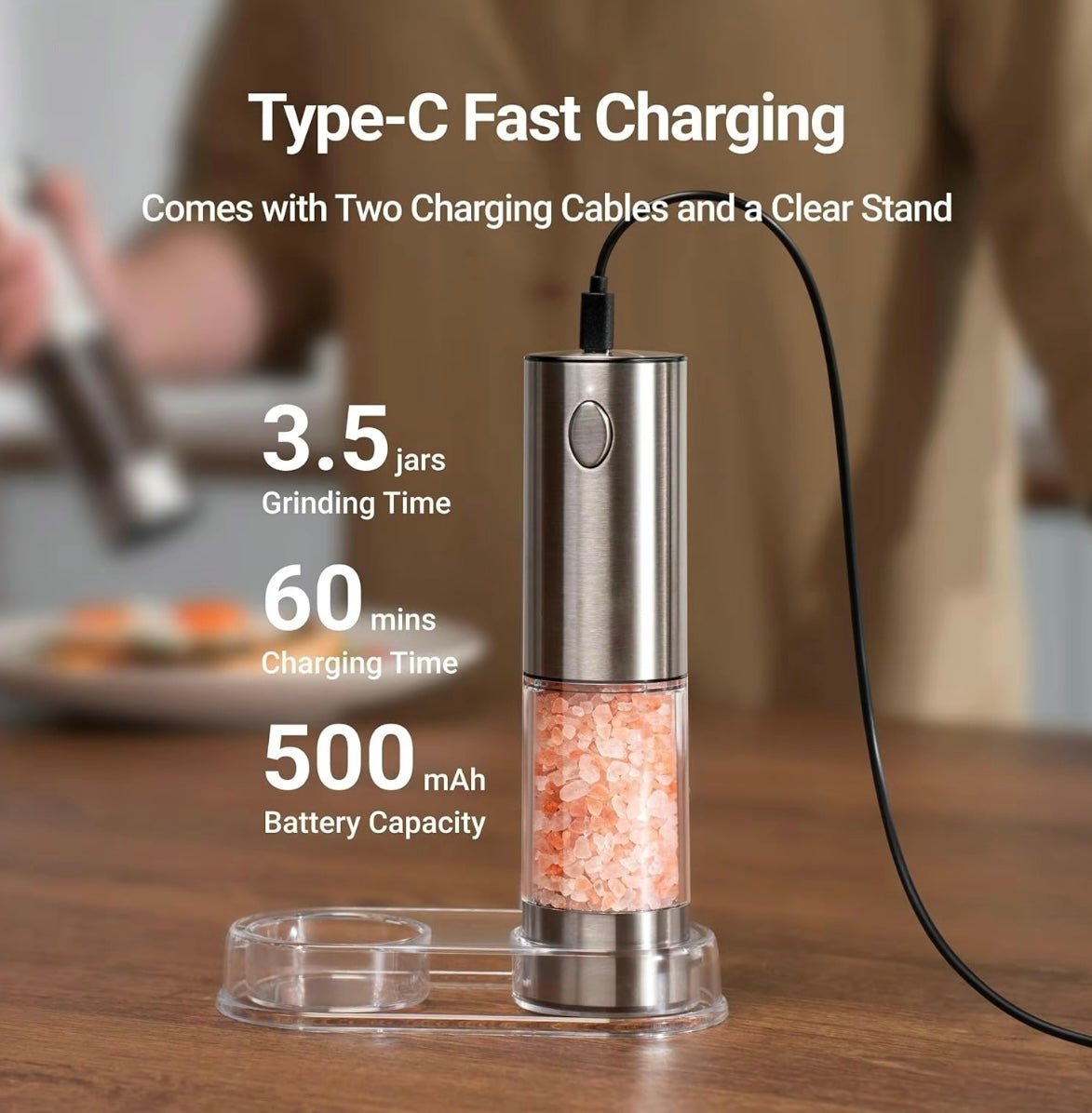 Premium AutoSpice Salt & Pepper Grinder - Buy 1 Get 1 Free
