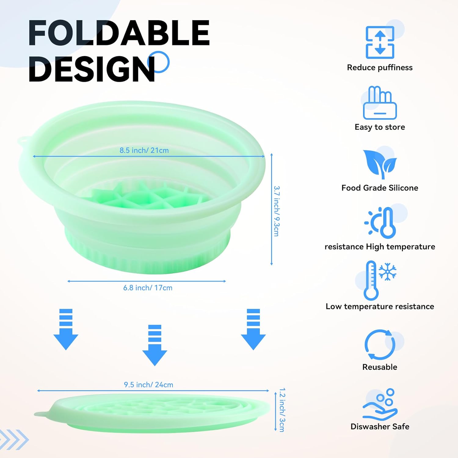 Foldable Silicone Ice Bath Facial Plunge Bowl with Ice tray Inbuilt