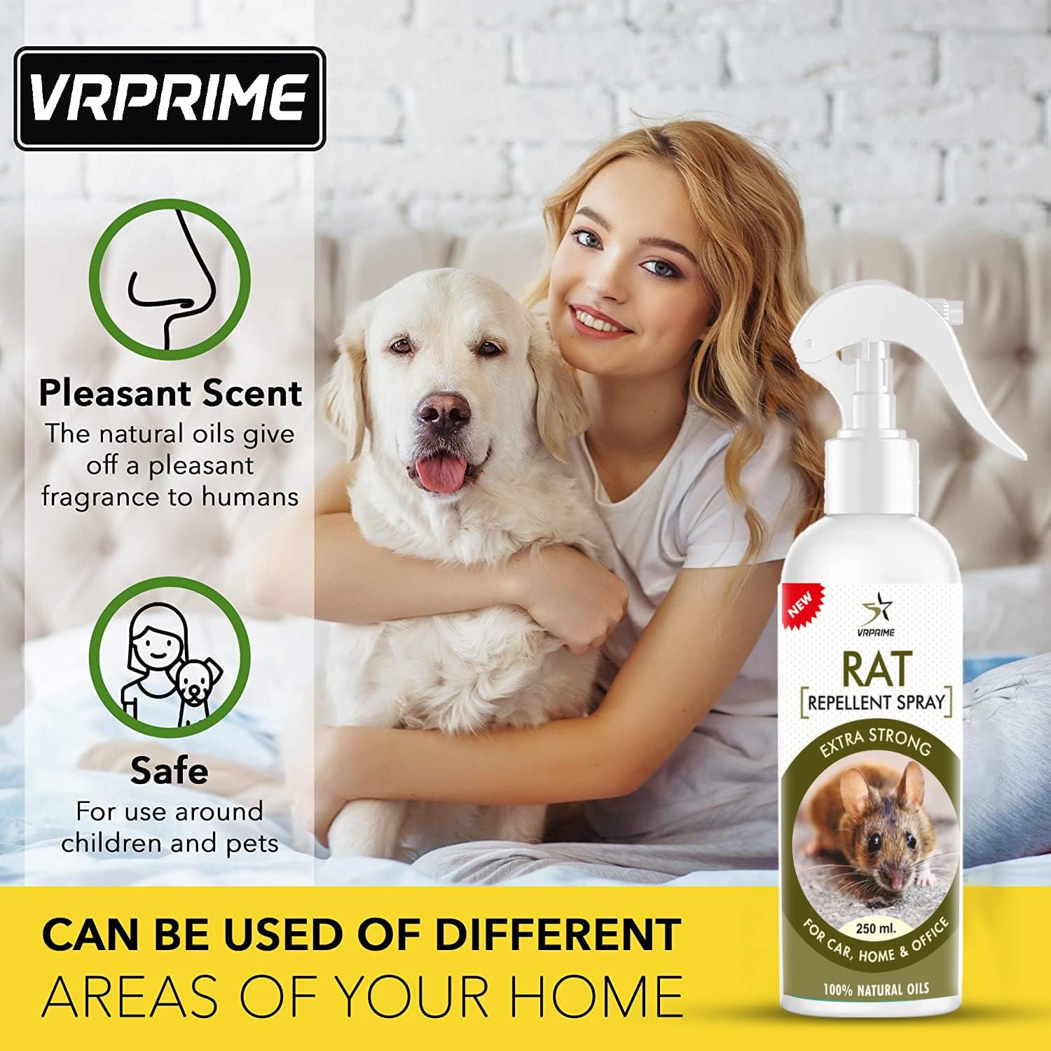 Rat & Mouse Repellent Spray for Car, Home & Office
