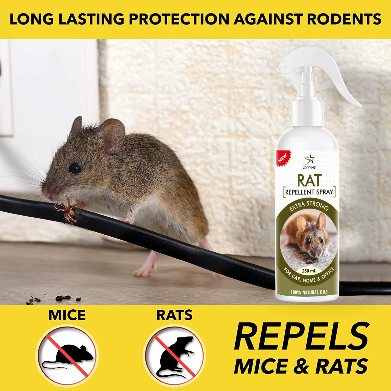 Rat & Mouse Repellent Spray for Car, Home & Office