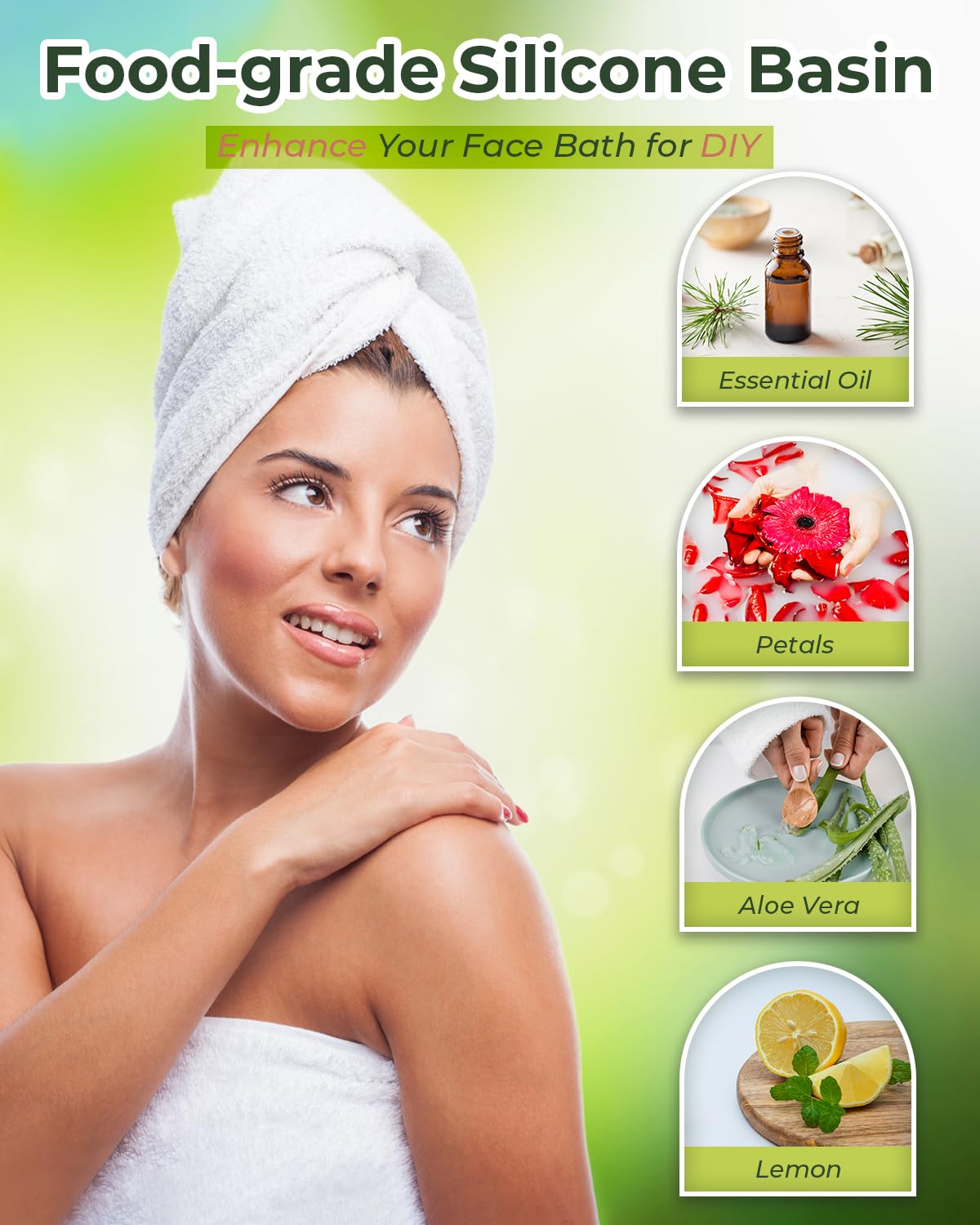 Foldable Silicone Ice Bath Facial Plunge Bowl with Ice tray Inbuilt