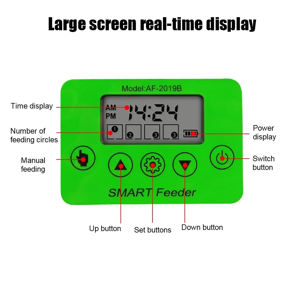 LZJV Smart Automatic Fish Feeder — 200 g Drum