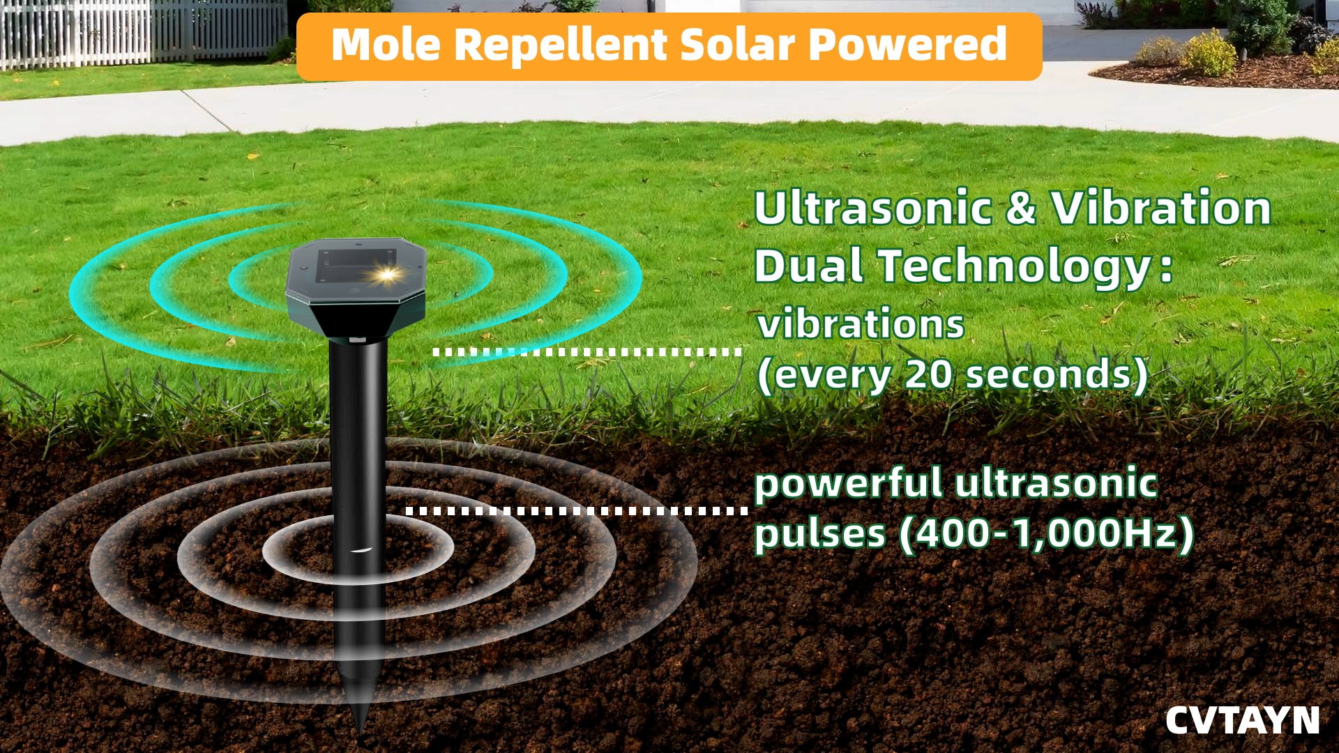 Mole & Rabbit Repellent Solar Powered PACK OF 6