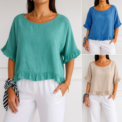 M-2XL cotton linen loose fit top Buy 1 Get 2 Free Today!!