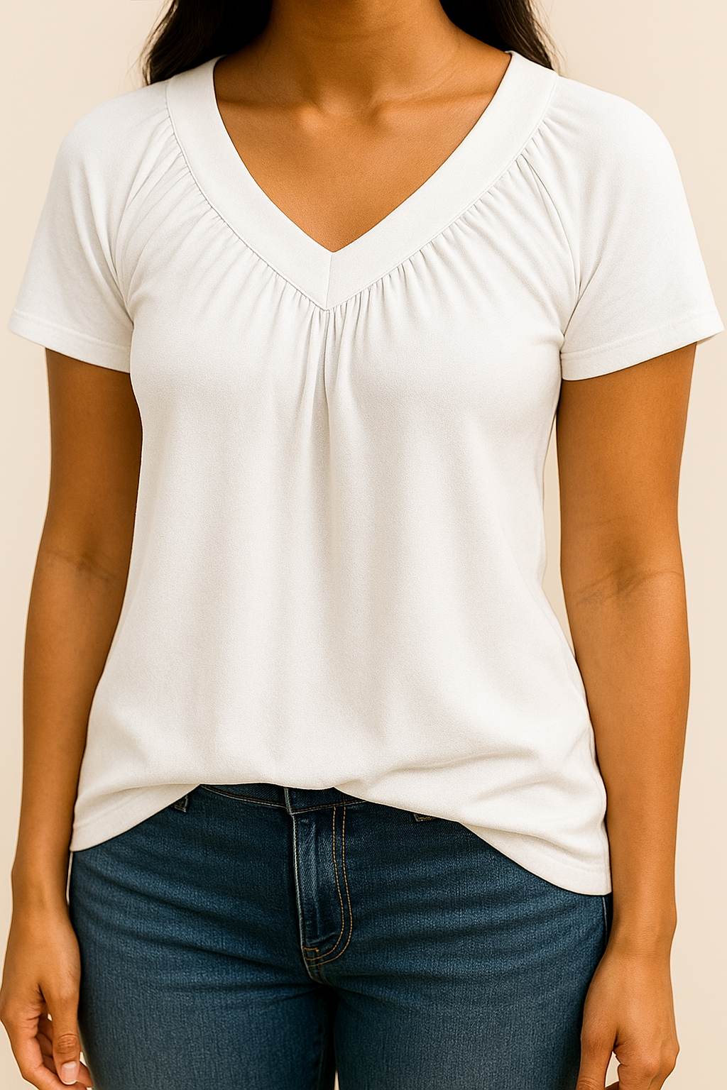 ✨Women's Casual Short Sleeve V Neck Basic T-shirts Buy 1 Get 1