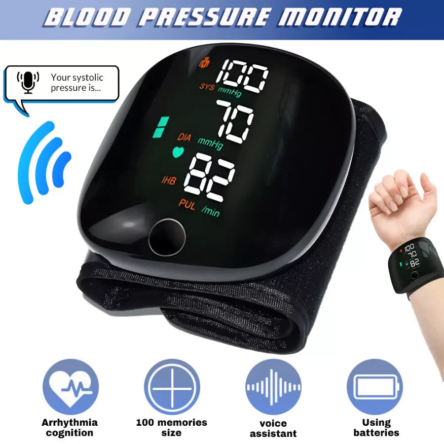 Automatic Wrist BP Monitor™ - Accurate Readings, Backlit Display, Voice Alerts, Adjustable Fit & Travel Case