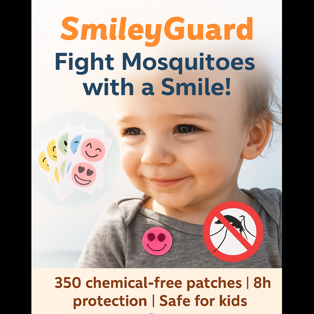 🦟SAY GOODBYE TO MOSQUITOES - Smiley Mosquito Repellent Patch 350 Days Pack (Pack Of 350)