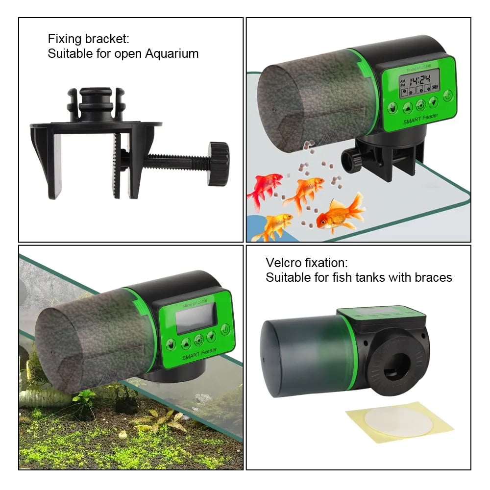 LZJV Smart Automatic Fish Feeder — 200 g Drum