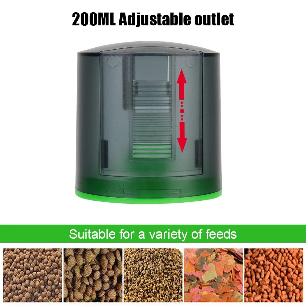 LZJV Smart Automatic Fish Feeder — 200 g Drum