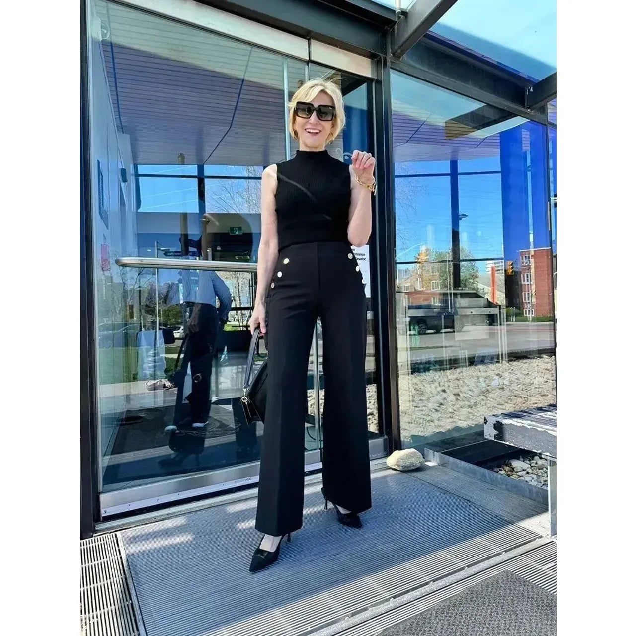 Tummy Control Button Wide Leg Pant Buy 1 Get 1 Free