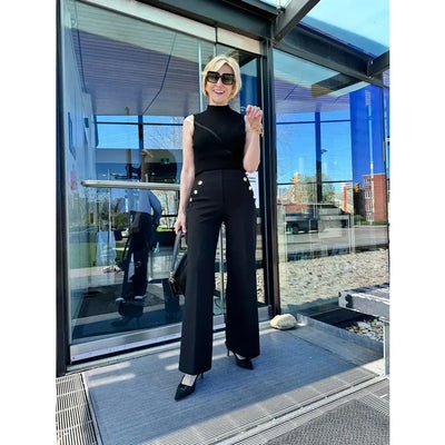 Tummy Control Button Wide Leg Pant Buy 1 Get 1 Free