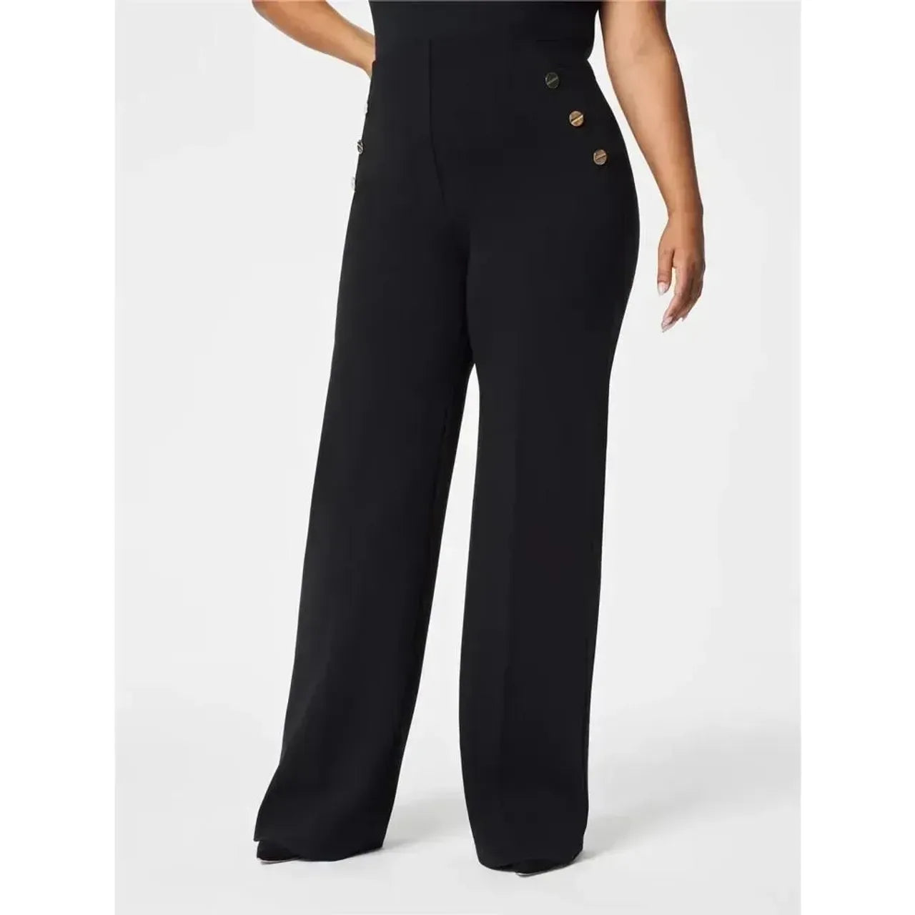 Tummy Control Button Wide Leg Pant Buy 1 Get 1 Free