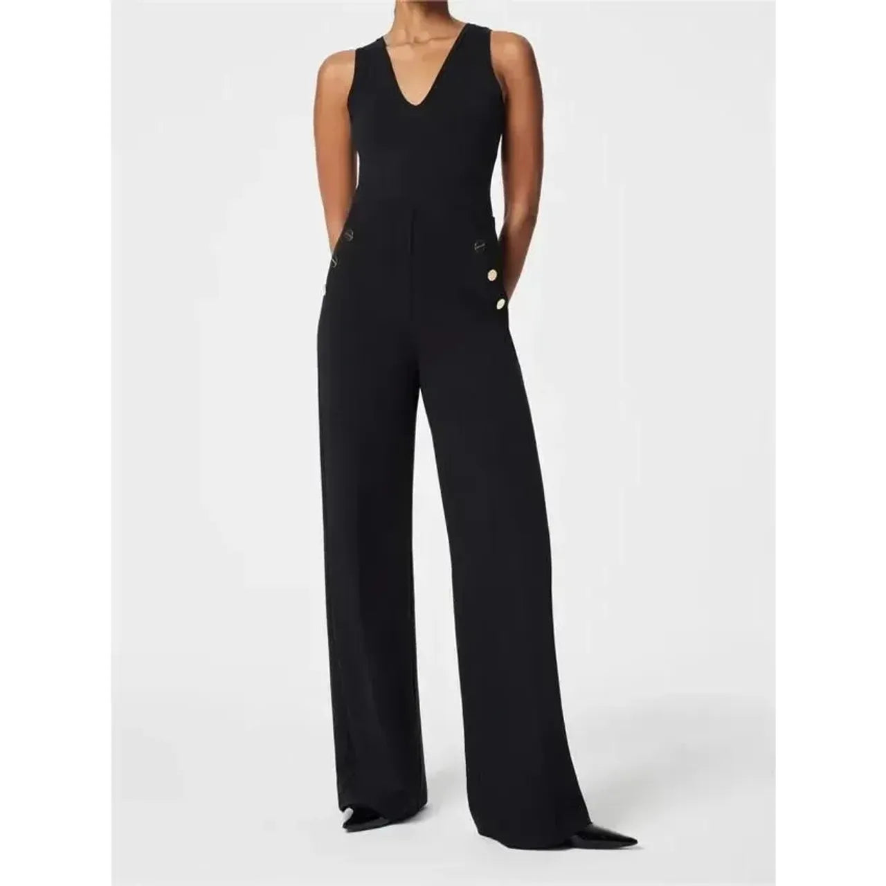 Tummy Control Button Wide Leg Pant Buy 1 Get 1 Free