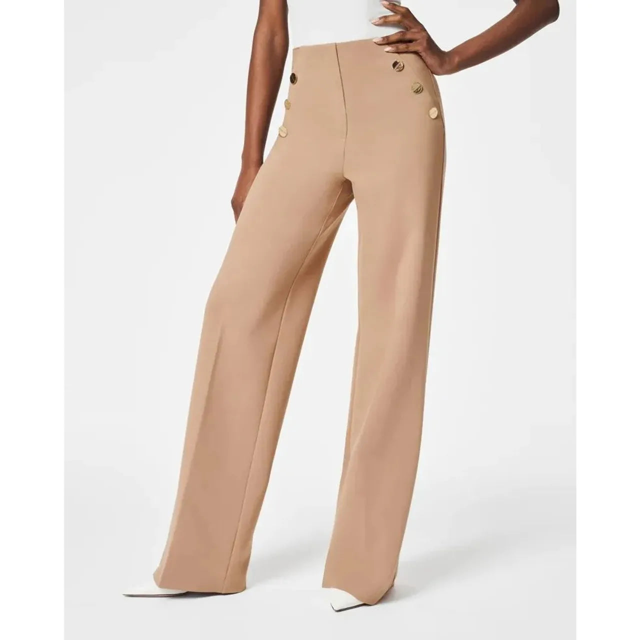 Tummy Control Button Wide Leg Pant Buy 1 Get 1 Free